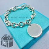 Tiffany & Co. 925 Silver RTT Round Tag 7.75" Bracelet (box, pouch, ribbon)