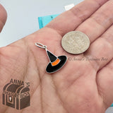 Tiffany & Co. 925 Silver Black & Orange Enamel Witch Hat Charm (box, pch, rbbn)