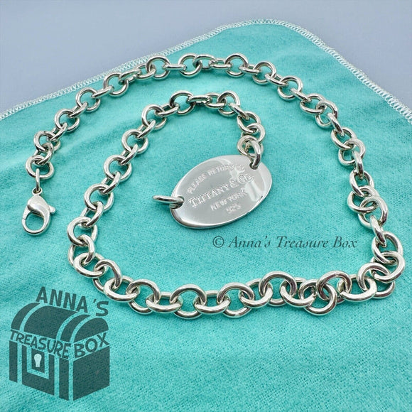 Return To Tiffany & Co. 925 Silver RTT Oval Tag 20