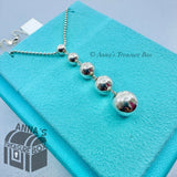 Tiffany & Co. 925 Silver HardWear 5 Ball Bead Dangle 16" Necklace (boxset)