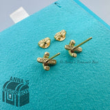 Tiffany  & Co. 18K Yellow Gold Diamond X Cross Stitch Kiss Stud Earring (pouch)