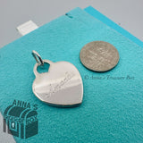 Tiffany & Co. 925 Silver Engraved AMANDA Heart Tag Charm Pendant (pouch)