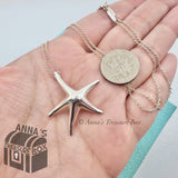 Tiffany & Co. 925 Silver Elsa Peretti Large 28mm Starfish Pendant  18" Necklace