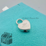 Tiffany & Co. 925 Silver Naughty and Nice Heart Padlock Charm Pendant (pouch)