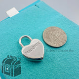 Tiffany & Co. 925 Silver Naughty and Nice Heart Padlock Charm Pendant (pouch)