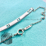 Tiffany & Co. 925 Silver Atlas Numeral Pierced ID Bar 7.5" Bracelet (Pouch)