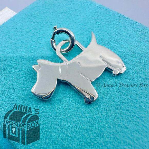 Tiffany & Co. 925 Silver Scottie Dog Pendant or Charm ( box, pouch, ribbon)