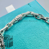 Tiffany & Co. 18K Gold & 925 Silver Narrow Chain 7.5" Bracelet (box, pch, rbn)