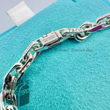 Tiffany & Co. 18K Gold & 925 Silver Narrow Chain 7.5" Bracelet (box, pch, rbn)