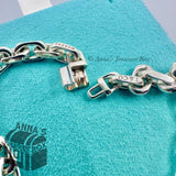 Tiffany & Co. 18K Gold & 925 Silver Narrow Chain 7.5" Bracelet (box, pch, rbn)