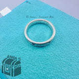 Tiffany & Co. 925 Silver 1837 Montana Blue Sapphire Silver Ring Sz 7.75 (boxset)