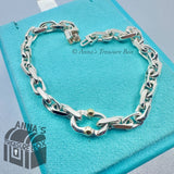 Tiffany & Co. 18K Gold & 925 Silver Narrow Chain 7.5" Bracelet (box, pch, rbn)