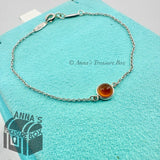 Tiffany & Co. 925 Silver EP Orange Chalcedony Color Yard 6.25" Bracelet (pouch)