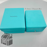 Tiffany & Co. Empty LARGE Blue Leather Box Necklace And Outer Box