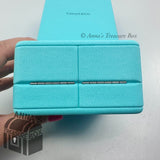 Tiffany & Co. Empty LARGE Blue Leather Box Necklace And Outer Box