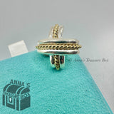 Tiffany & Co. 925 Silver & 18K Gold Signature X Clip On Large SINGLE Earring