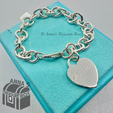 Tiffany & Co. 925 Silver Engraved "Jessica" Heart Tag Charm 7.75" Bracelet (pch)