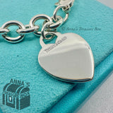 Tiffany & Co. 925 Silver Engraved "Jessica" Heart Tag Charm 7.75" Bracelet (pch)