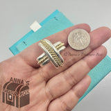 Tiffany & Co. 925 Silver & 18K Gold Signature X Clip On Large SINGLE Earring