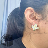 Tiffany & Co. 925 Silver & 18K Gold Signature X Clip On Large SINGLE Earring