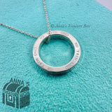 Tiffany & Co. 925 Silver 1837 Round Circle Pendant 16" necklace (pouch)