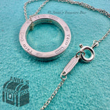 Tiffany & Co. 925 Silver 1837 Round Circle Pendant 16" necklace (pouch)