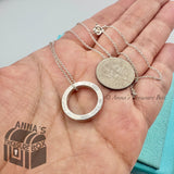 Tiffany & Co. 925 Silver 1837 Round Circle Pendant 16" necklace (pouch)