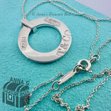 Tiffany & Co. 925 Silver 1837 LARGE Circle Round Pendant 19" Necklace (pouch)