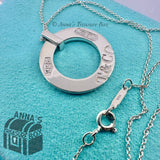 Tiffany & Co. 925 Silver 1837 LARGE Circle Round Pendant 19" Necklace (pouch)