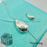 Tiffany & Co. 925 Silver LARGE Elsa Peretti Teardrop Pendant 25” Necklace (pouch