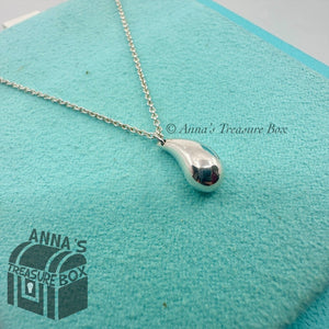 Tiffany & Co. 925 Silver Elsa Peretti Teardrop Pendant 16" Necklace (pouch)