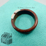 Tiffany & Co. 925 Silver + Wood Signature X Kiss Ring Sz. US 12 (pouch)