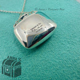 Tiffany & Co. 925 Silver Elsa Peretti Square Bottle Pendant 18" Necklace (boxset