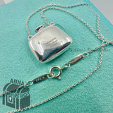 Tiffany & Co. 925 Silver Elsa Peretti Square Bottle Pendant 18" Necklace (boxset