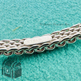 Tiffany & Co. 925 Silver Narrow Somerset Mesh Thin Bangle 8" Bracelet (pouch)