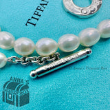 Tiffany & Co. 925 Silver 8-9mm Pearl Toggle 18" Necklace (pouch)