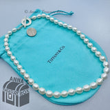 Tiffany & Co. 925 Silver 8-9mm Pearl Toggle 18" Necklace (pouch)