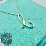 Tiffany & Co. 925 Silver Elsa Peretti Alphabet Letter "B" Pendant Necklace (pch)