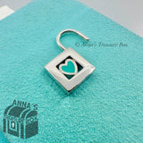 Tiffany & Co. 925 Silver Blue Enamel Heart Adjustable Padlock Lock Charm (pouch)