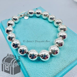 Tiffany & Co. 925 Silver 10mm HardWear Bead Ball 7.5" Bracelet (box, pch, rbn)