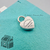 Return To Tiffany & Co. 925 Silver Heart Padlock Charm Pendant (pouch)