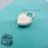 Return To Tiffany & Co. 925 Silver Heart Padlock Charm Pendant (pouch)