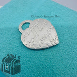 Tiffany & Co. 925 Silver LARGE I Love You Heart Notes Charm Pendant (pouch)