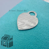 Tiffany & Co. 925 Silver LARGE I Love You Heart Notes Charm Pendant (pouch)