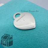 Tiffany & Co. 925 Silver LARGE I Love You Heart Notes Charm Pendant (pouch)