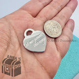 Tiffany & Co. 925 Silver MEDIUM Let Me Count The Ways Heart Tag Charm (pouch)