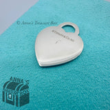 Tiffany & Co. 925 Silver LARGE I Love You Heart Notes Charm Pendant (pouch)