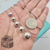 Tiffany & Co. 925 Silver HardWear 5 Ball Dangle 20" Bead Necklace (pch)