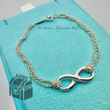 Tiffany & Co. 925 Silver Infinity Double Chain SMALL 6" Charm Bracelet (pouch)