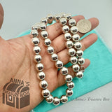 Tiffany & Co. 925 Silver HardWear 10mm Bead Ball 16.5" Necklace (pouch)